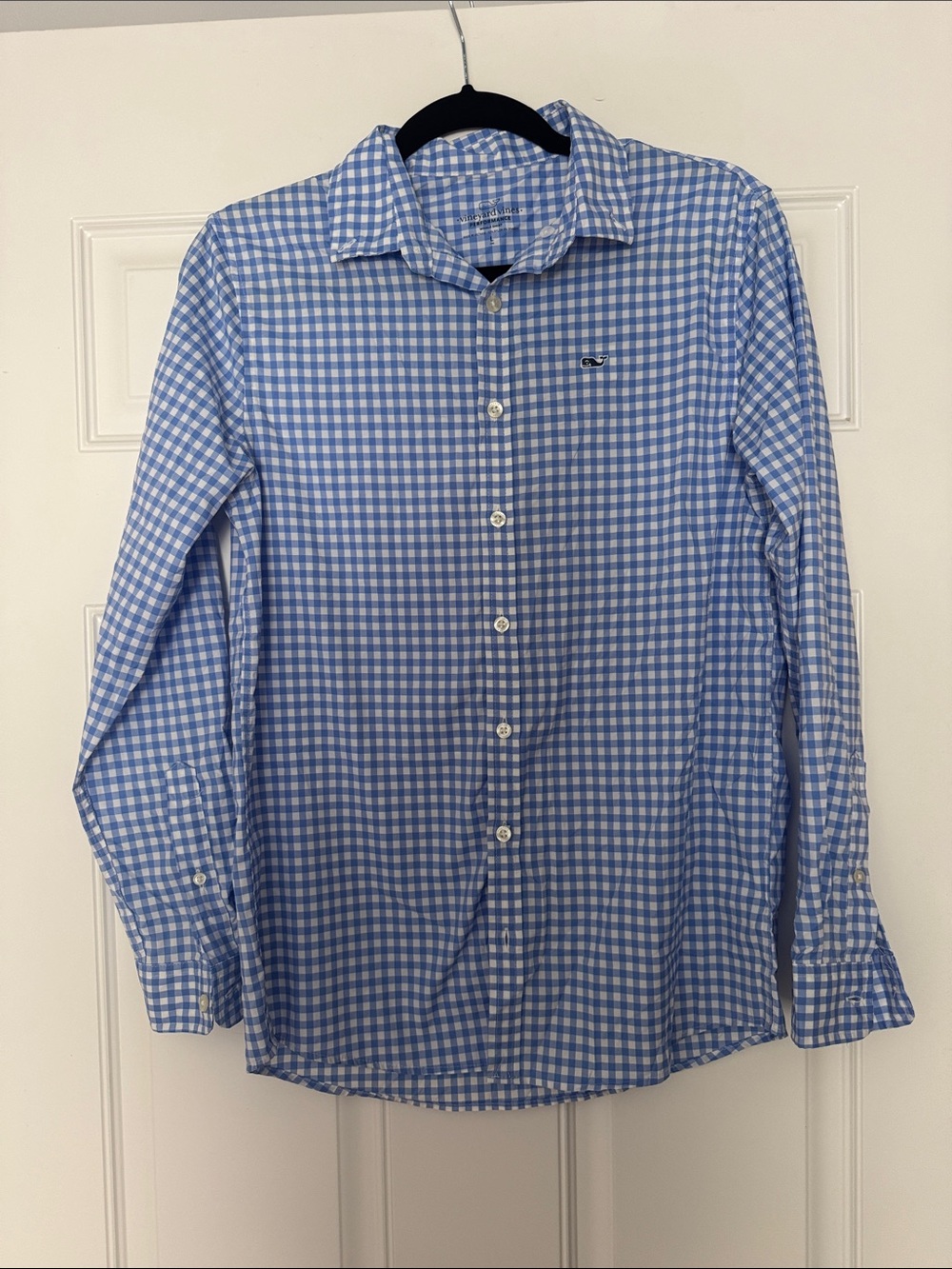 Vineyard Vines Light Blue and White Gingham Dress Shirt